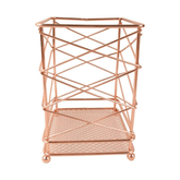 Porta Utensilios De Metal Rose Gold - Ela Decora